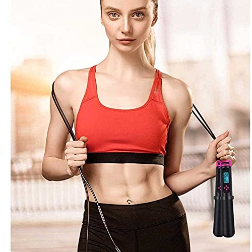 Skipping Rope, Speed Jump Rope Tangle-Free Adjustable Rope & Digital Jump Rope, Adjustable Calorie Counter Jump Skipping Ropes, Fitness Workouts Fat Burning Exercises Boxing Smart Counting - color: Blue