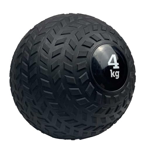 Medicine Ball Black Wall Ball, Slam Ball Weighted Ball Core Muscle Cardio Workout - Easy to Grip Tread - Heavy Duty PVC Shell (Size : 4kg/8.8lb) - size: 4kg/8.8lb