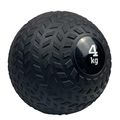 Medicine Ball Black Wall Ball, Slam Ball Weighted Ball Core Muscle Cardio Workout - Easy to Grip Tread - Heavy Duty PVC Shell (Size : 4kg/8.8lb) - size: 4kg/8.8lb