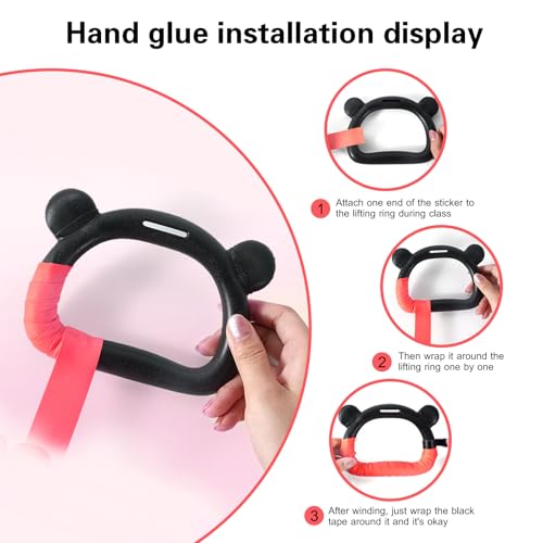 Kids Gymnastics Rings, Children's Home Gym Equipment, Children's Adjustable Strap Strength Training Rings, Pulling Rings for Physical Training - color: Red