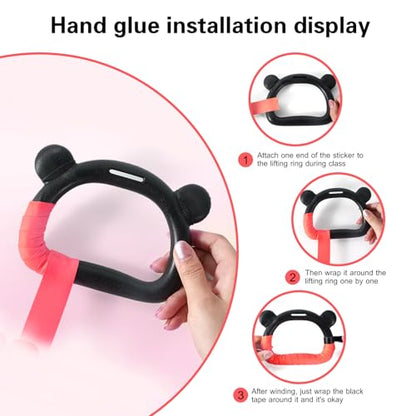 Kids Gymnastics Rings, Children's Home Gym Equipment, Children's Adjustable Strap Strength Training Rings, Pulling Rings for Physical Training - color: Red