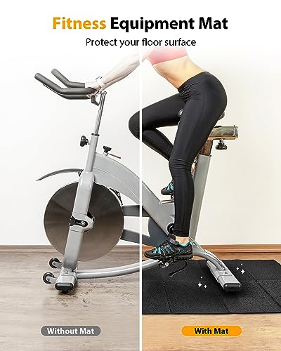 Foldable Rubber Treadmill Mat - Exercise Bike Mat with Waterproof - size: 68"L x 24"W x 0.2"Th