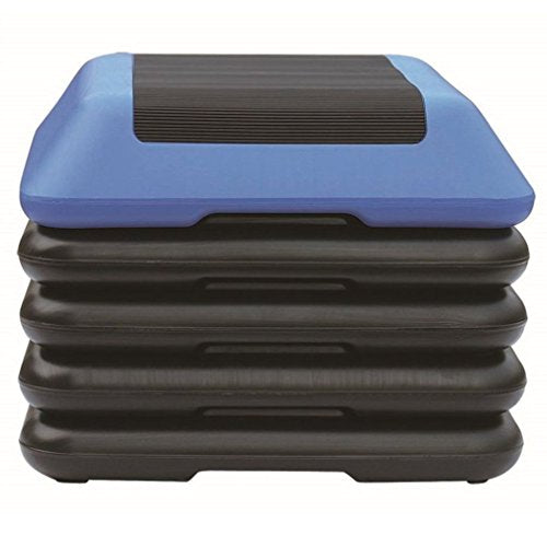 16" x 16" Adjustable Workout Aerobic Stepper in Fitness & Exercise W/4 Risers (Blue & Black)