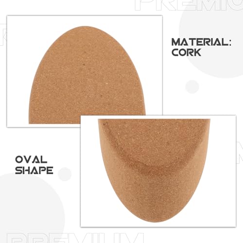 Cork Yoga Blocks Set, High-density Oval Shape Balance Blocks, Soft Natural Cork Material for Pilates, Stretching, and Home Workout Fitness Accessories for Men and Women