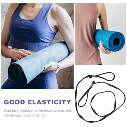 EXCEART Yoga Mat Strap 46.06 Inch Adjustable Stretching Belt with Durable Tension Bands for Pilates Fitness Exercise Mat Carrier and Body Stretching Support