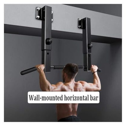 Wall-Mounted Pull-Up Bar, Heavy-Duty Steel Fitness Bar With Foam Handguards, Adjustable Height, Supports 300kg