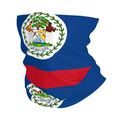 Belize Flag Prints Multifunctional Sport Headband – Seamless Stretch Neck Gaiter for Hiking, Biking, Running & Outdoor Activities – Soft, Quick-Dry, No-Fade Design