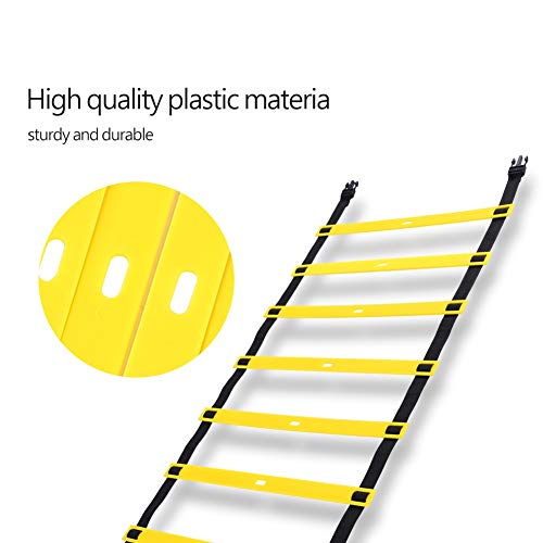 Agility Ladder Speed Training Ladder Footwork, with Adjustable Flat Rungs Nylon Strap and Ground Nails for Soccer Football Fitness Speed Training - color: 4 Meters and 8 Rung