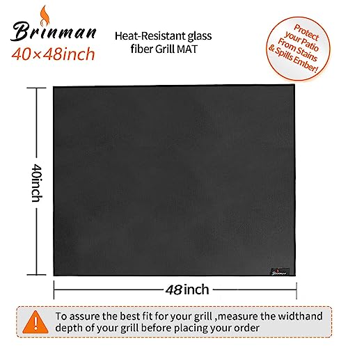 Under Grill Mats for Outdoor Grill - 48x40 Inch BBQ Mat for under Barbecue - Double-Sided Fireproof Patio & Deck Protector Mat - Fire Pit Mat -Oil-Proof Grill Floor Pads - Stove Mat Patio Accessories - size: 40x48 inch double side fireproof