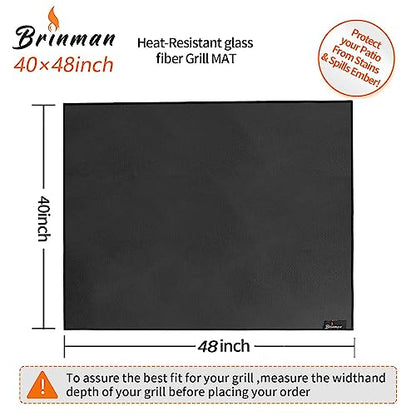 Under Grill Mats for Outdoor Grill - 48x40 Inch BBQ Mat for under Barbecue - Double-Sided Fireproof Patio & Deck Protector Mat - Fire Pit Mat -Oil-Proof Grill Floor Pads - Stove Mat Patio Accessories - size: 40x48 inch double side fireproof