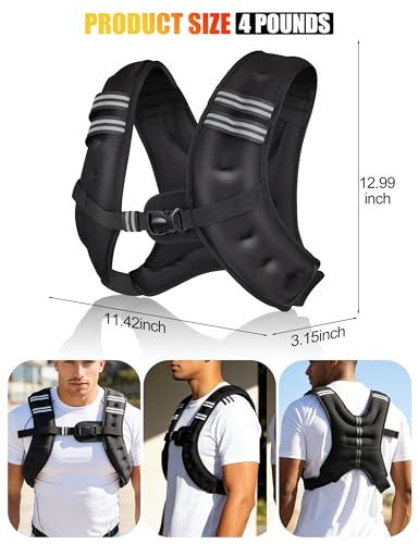 Henkelion Weighted Vest Weight Vest for Men Women Kids Weights Included, Body Weight Vests Adjustable for Running, Training Workout, Jogging, Walking