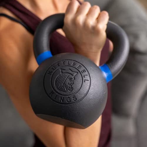 Kettlebell Kings Powder Coated Kettlebell Weights 5-90 LB | Workout Gym Equipment & Strength training sets for Women & Men | Durable Coating for Grip Strength, Rust Prevention- New