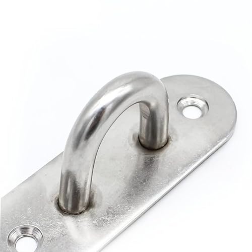 2-Pack 304 Stainless Steel Ceiling Hooks - Heavy-Duty Hanging Solution with 4 Screws & 4 Expansion Tubes for Hammocks, Swings, & Suspension Systems (Silver, M5)