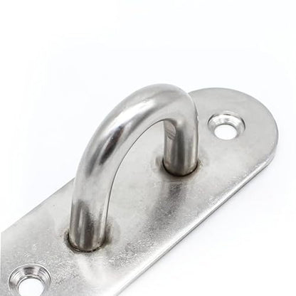 2-Pack 304 Stainless Steel Ceiling Hooks - Heavy-Duty Hanging Solution with 4 Screws & 4 Expansion Tubes for Hammocks, Swings, & Suspension Systems (Silver, M5)