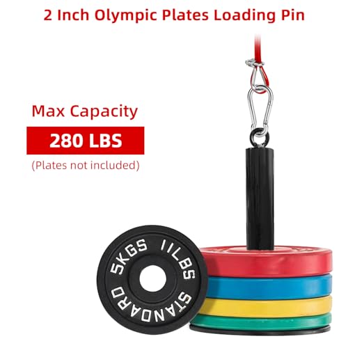 LFJ LAT Pull Down and Lift Weight Pulley System Cable Machine Pulley Attachment for Triceps Pull Down, Biceps Curl, Back, Forearm, Shoulder Home Gym Equipment - style: Red set with aluminum alloy pulley