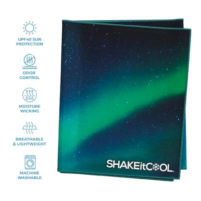 Extended Size Cooling Towel – Be Cool in Style - Heat Relief, Soft, Lightweight, Sun Protection, Easy Clean - Perfect for Biking, Hiking, Running, Yoga, Golf, Gardening - Alaskan Sky M - color: Alaskan Sky