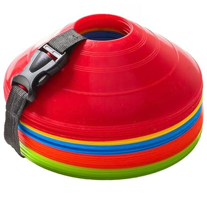 Flexible Soccer Cones (Set of 60/50/40/25) with Mesh Bag & Strap, Sports Cones for Soccer, Basketball, Football Training Equipment, Agility Soccer Cones for Drills Training