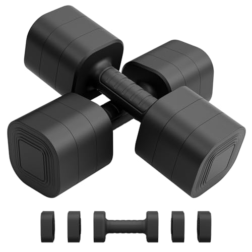 Ragebby Adjustable Dumbbell Set of 2, Weights for Men and Women at Home - color: BLACK, style: 10LB(5LB Pair)