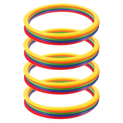 20pcs Plastic Ring Toss Game Set - 15.8 Inch Soccer Agility Practice Jumping Hoop - Speed Training Toy for Backyard Outdoor Family Party Favor