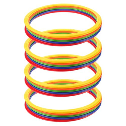 20pcs Obstacle Course Ring: Plastic Exercise Hoop - Outdoor Agility Practice Toy - for Soccer Gymnastics Playground Backyard Toss Games (15.8 Inch)