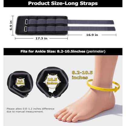 Ankle Weights for Women, Men and Kids - 1/2/3/4/6/8/10/12/15/20 LBS 1 Pair Strength Training Wrist/Leg/Arm Weight with Adjustable Strap for Jogging, Gymnastics, Aerobics, Home Fitness, Physical Therapy - style: 15Lbs Pair (7.5lb x 2) - Grey