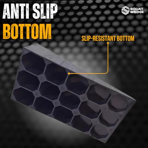 Squat Wedge & Calf Raise Block, 2-PCS Non-Slip Heel & Foot Elevated Slant Board for Workout, Weightlifting, Physical Therapy & Calf Stretching, For Men & Women
