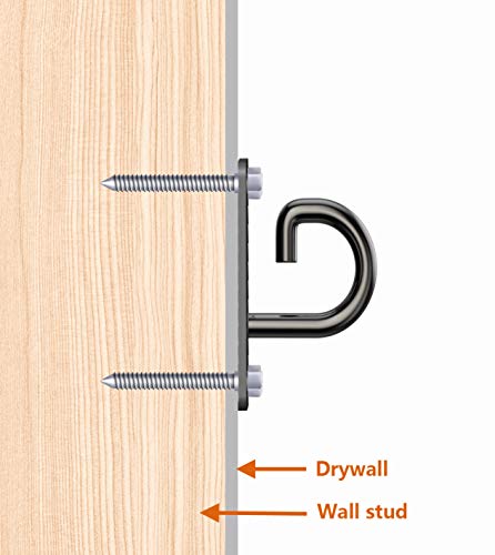 Wall Mount Workout Anchors for Resistance Bands,Body Weight Straps,Strength Training, Yoga, Home Gym, Physical Therapy Exercise and Closed Loop Bands (Gun-Black)