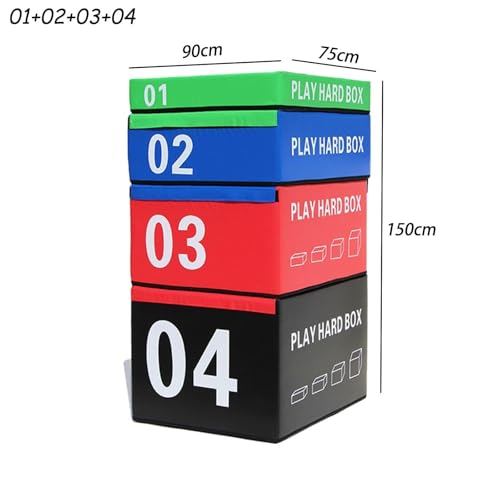 Jumping Training Box Soft Foam Enhanced Box Jumping Set Stackable Box for Home and Gym Can Be Provided Separately Or in Full - size: 90*75*150cm