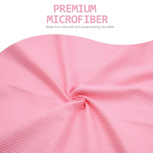 Eunzel Quick Dry Camping Towel, Microfibre Ribbed Towel Travel Towel 3 Sizes 1 Pack Fast Drying Towel Set for Camping, Beach, Gym, Sports, Yoga & Swimming Pool, Pink