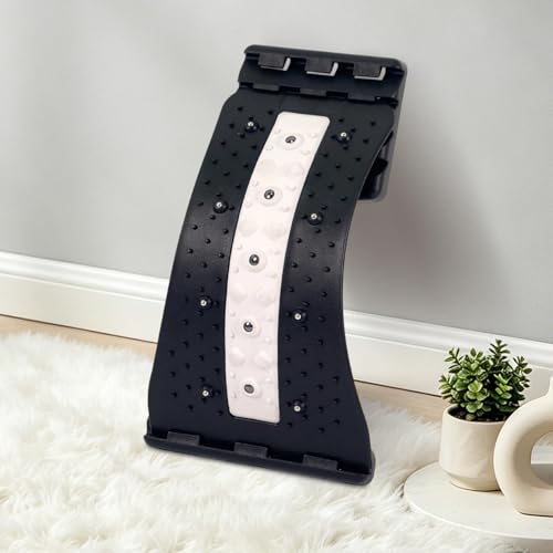 Lower Back Stretcher 4 Level Adjustable Curved Ergonomic - color: Black and White