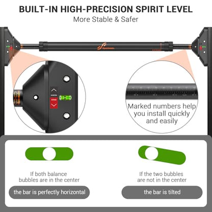 Sportneer Pull Up Bar Doorway Chin Up Bar No Screws Door Frame with Resistance Band Bar, Sportneer Detachable Workout Exercise Bar Handles for All Kinds Resistance Bands