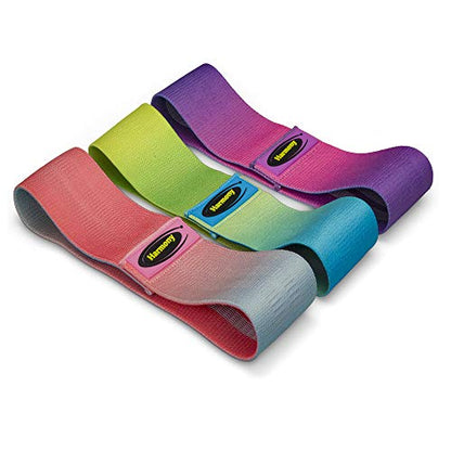 Fabric Resistance Bands Non-Slip for Hip Glute Butt & legs 3 level Workout Booty Loop for Exercise Fitness Training & Gym with Sweat Head & Wrist Band Cloth with Backpack (Set of 7) For Women