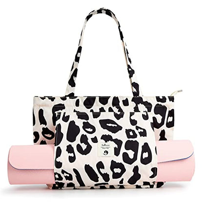 Yoga Bags for Women with Yoga Mats Bags Carrier Carryall Canvas Tote for Pilates Shoulder for Travel Office Beach Workout