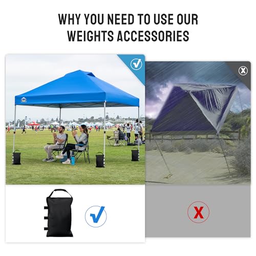 CROWN SHADES Sand Bags for Canopy Legs (120 LBS) Sandbags for Weight, Canopy Weights, Pop Up Tent Weights Bags, Black (Unfilled)