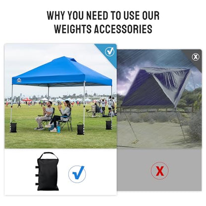CROWN SHADES Sand Bags for Canopy Legs (120 LBS) Sandbags for Weight, Canopy Weights, Pop Up Tent Weights Bags, Black (Unfilled)