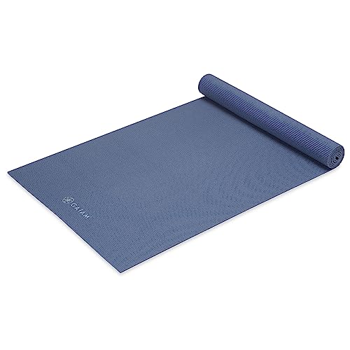 Gaiam Yoga Mat - Premium Solid Thick Non Slip Exercise & Fitness Mat for All Types of Yoga, Pilates & Floor Workouts - color: High Tide