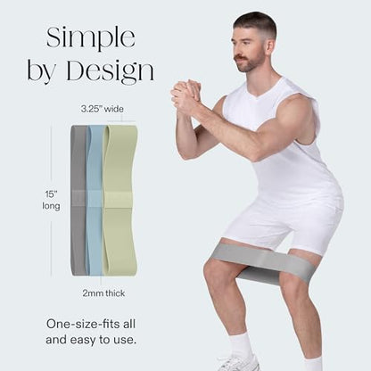 Bala Bands Resistance Bands, Non-Slip Fabric Exercise Bands - color: SEA, SAGE, HEATHER, size: Resistance Bands (Set of 3)