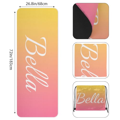 Custom Name Yoga Mat,Personalized Travel Yoga Exercise Mat,Non Slip,Perfect for Kids & Adults,Gradient Color D Series - color: Style 21