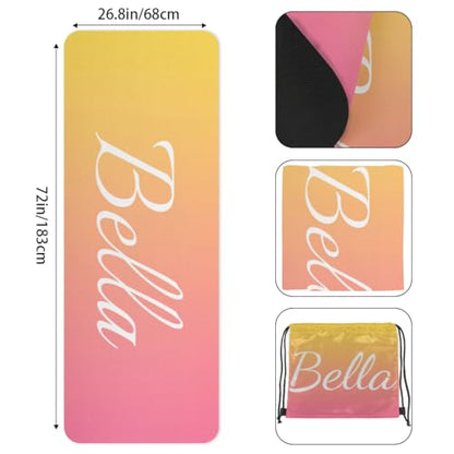 Custom Name Yoga Mat,Personalized Travel Yoga Exercise Mat,Non Slip,Perfect for Kids & Adults,Gradient Color D Series - color: Style 21