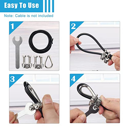 17Pcs Cable Attachments for Gym, Solid Rope Attachment for 5mm Fitness Pulley Machine Gym Equipment for Home Gym Cable Replacement Parts Rope (17)