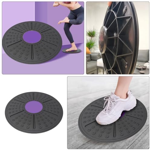 TEHAUX Balance Training Board and Yoga Balance Exercise Device, Purple Non-slip Plastic Core Fitness Equipment for Home Physical Therapy and Sensory Rehabilitation
