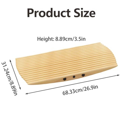 360° Wooden Wobble Balance Board for Standing Desk, 440LB Capacity 3D Anti-Fatigue Anti-Slip Rocker Board, Improve Focus & Core Strength, Surf Skate Ski Simulation for Home Office with Mat