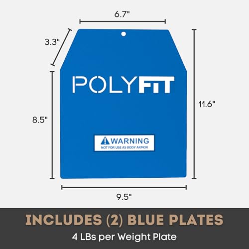 Polyfit Weight Vest Plates - Weighted Plates for Strength Training Vests - color: 4 LB (Blue) Pair