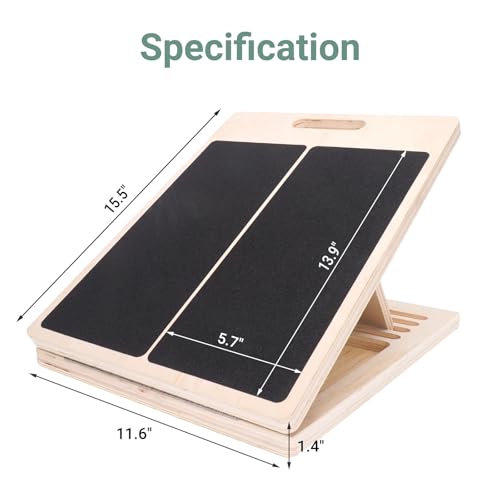 Slant Board for Calf Stretching, Adjustable Wooden Incline Board