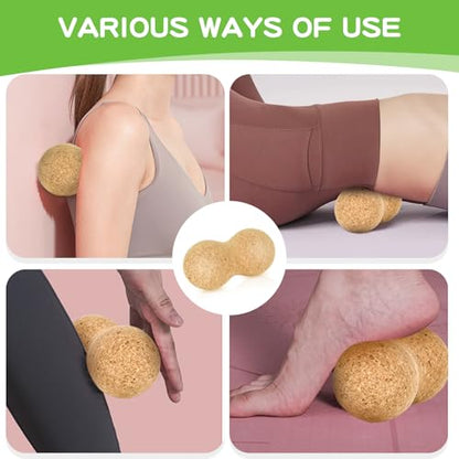 Cork Massage Ball, Peanut Massage Ball, Myofascial Release Ball, Deep Tissue Massage Roller Mobility Ball for Physical Therapy Myofascial Release Muscle Relaxer Acupoint Massage (1pcs)