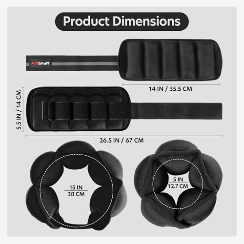 AmStaff Fitness Adjustable Ankle Weights 1 Pair 2 4 6 8 10 Lbs Leg Weight Straps for Strength Training, Walking, Jogging, Running, and Fitness Workouts – 1-5 lbs Each Ankle, 10 lbs Pair Set