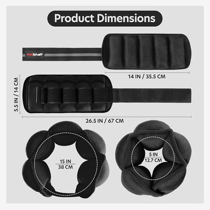AmStaff Fitness Adjustable Ankle Weights 1 Pair 2 4 6 8 10 Lbs Leg Weight Straps for Strength Training, Walking, Jogging, Running, and Fitness Workouts – 1-5 lbs Each Ankle, 10 lbs Pair Set