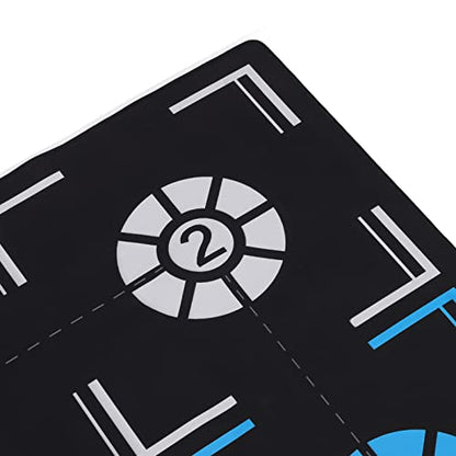 Estink Rubber Basketball Training Mat Black 2mm Footstep Dribbling Practice Mat 67 X 92cm with Point Markers Foldable Non Slip for Kids Under Training