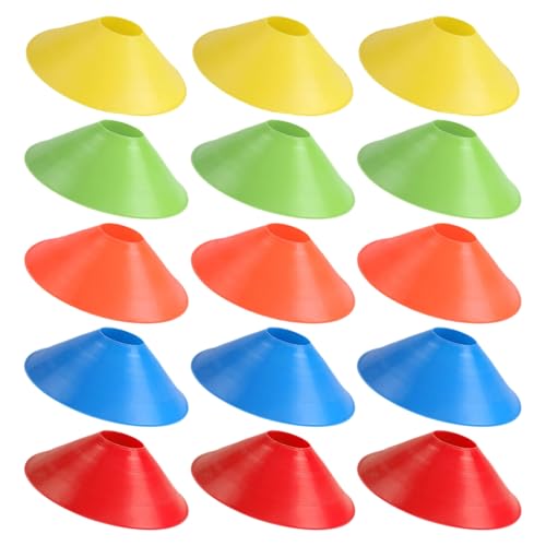 Outanaya 15pcs Soccer Training Cones Agility Markers for Football Basketball Sports Drills Plastic Set for Speed and Coordination Practice