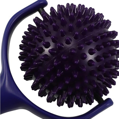 Yardwe Handheld Yoga Massage Stick with Spiky Ball, Large Muscle Roller for Shoulder and Calves, Portable Stretching Stick for Gym and Pilates Posture Correction, Blue and Purple